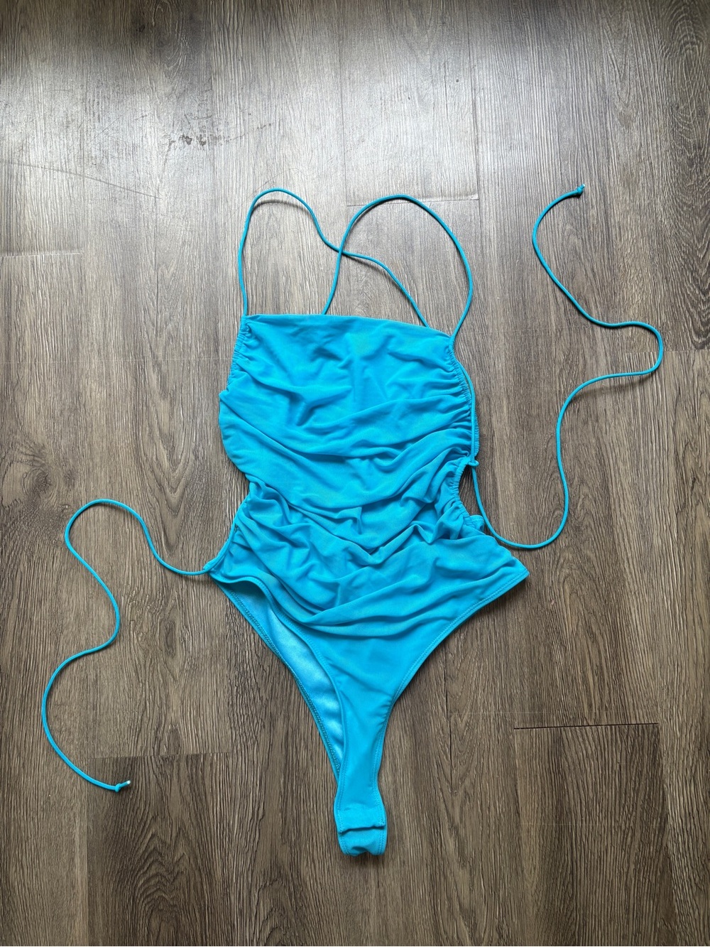 Blue Open Back Bodysuit | Y2K Partywear